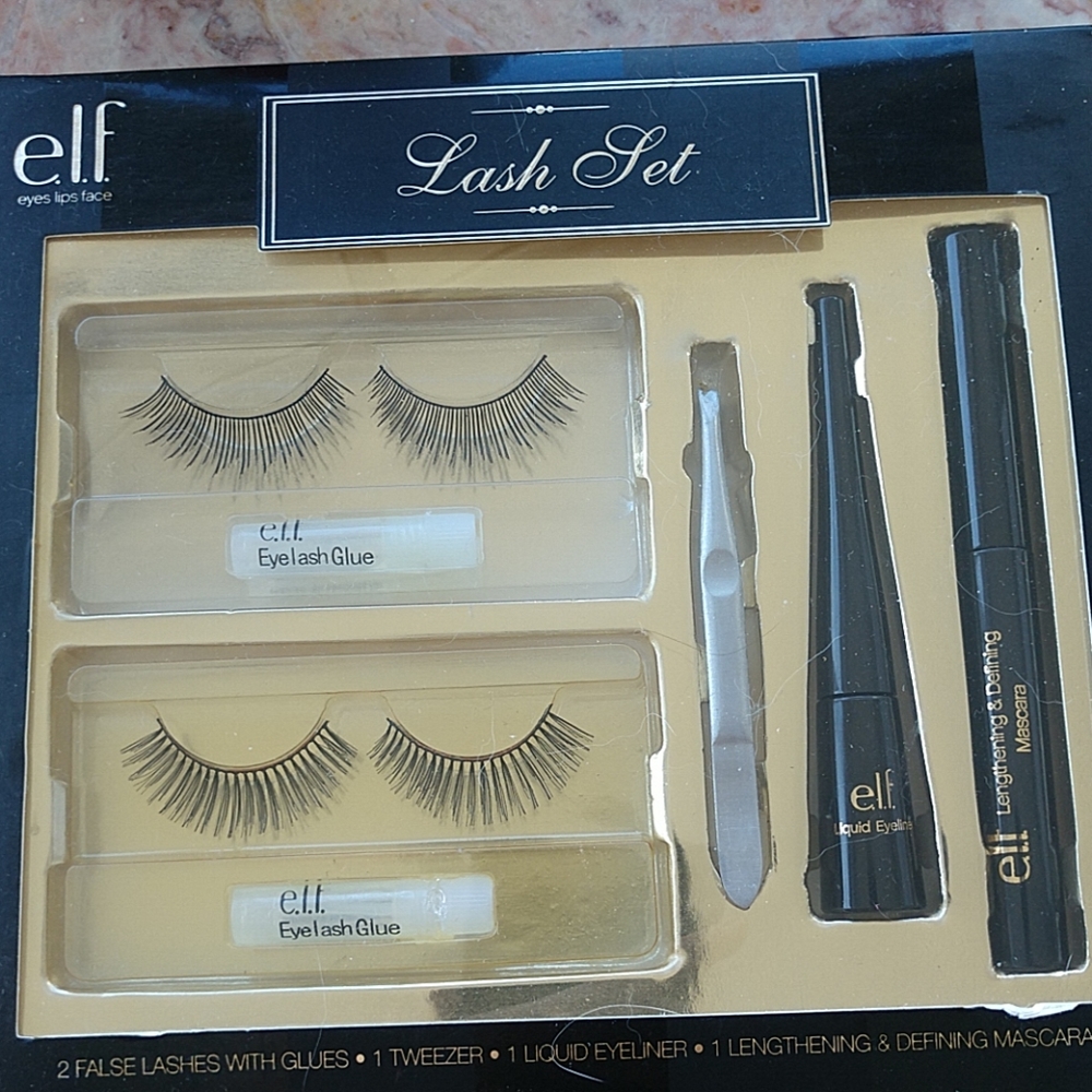 2 sets LASHES, Liquid Liner Mascara Tweezer Glue NIB=NWT